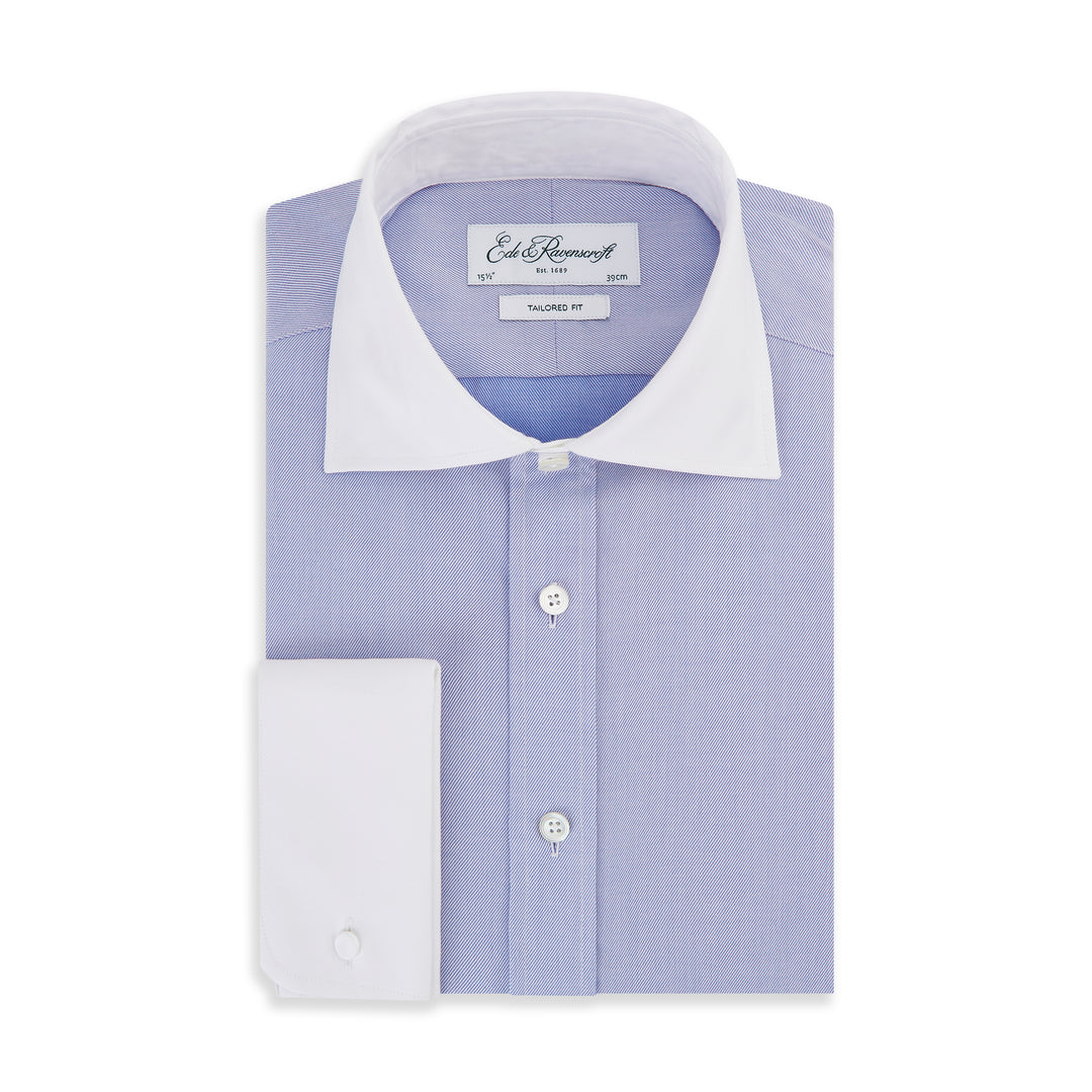 Abbott Blue Contrast Collar Heavy Twill Shirt