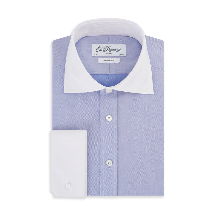 Abbott Blue Contrast Collar Heavy Twill Shirt