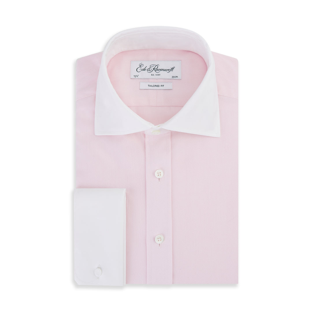 Abbott Pink Contrast Collar Heavy Twill Shirt