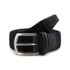 Blue Elastic Belt with Silver Buckle