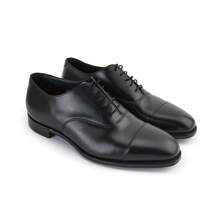 Sweeney Black Toe Cap Oxford Shoe