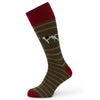 Sutton Green and Burgundy Dog Stripe Wool Sock