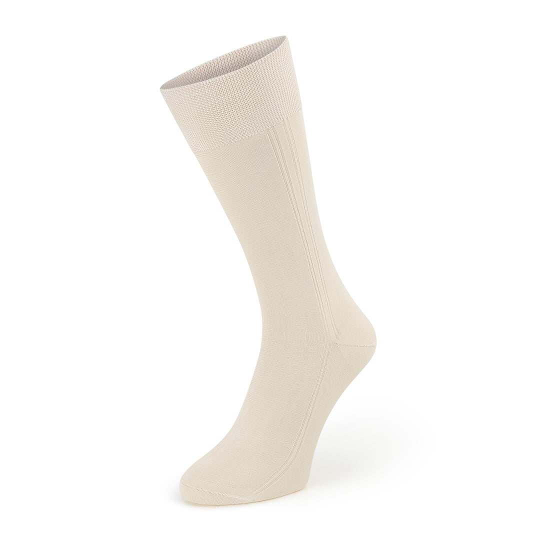 Sudbury Silk Calf Length Dresswear Sock Ecru