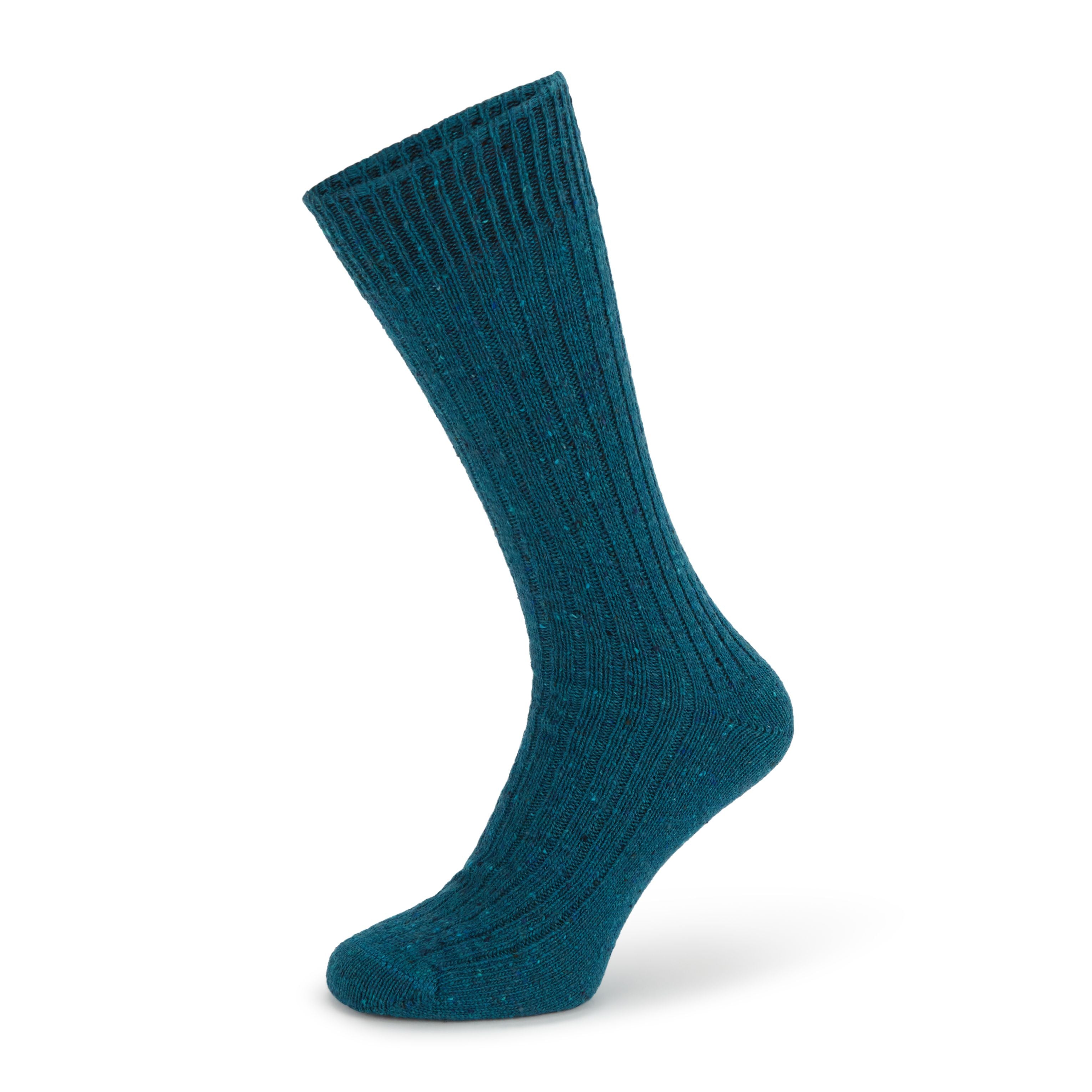 Ede & Ravenscroft | Shannon Irish Donegal Wool Socks | Teal