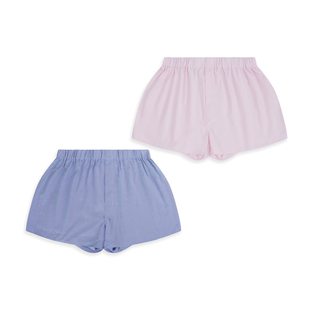 Blue and Pink Basketweave Boxer Short Set of Two