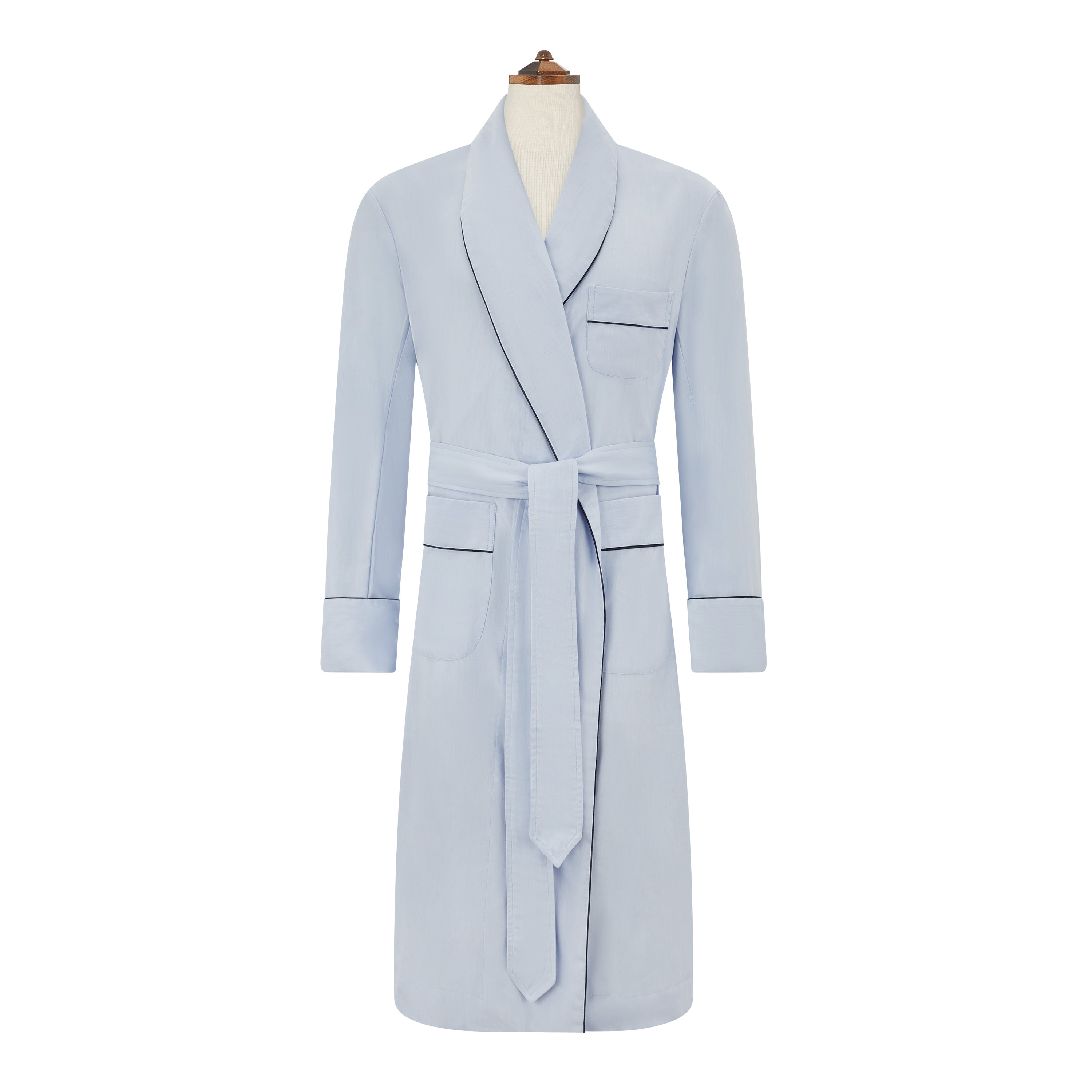 Ede & Ravenscroft | Brushed Twill Dressing Gown | Blue