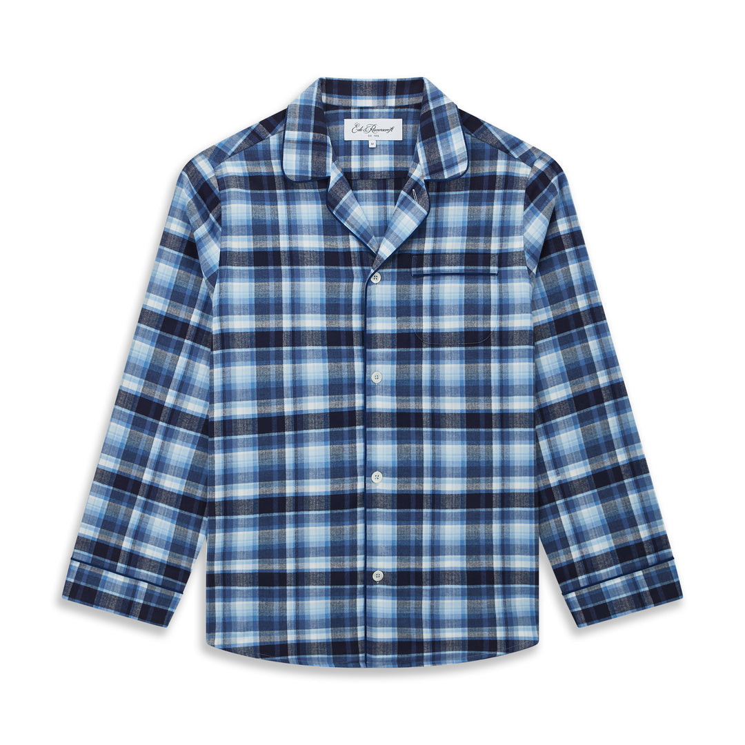 Blue Brushed Cotton Check Pyjamas