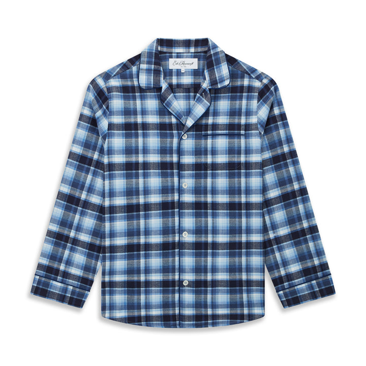 Blue Brushed Cotton Check Pyjamas