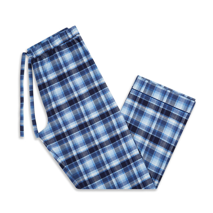 Blue Brushed Cotton Check Pyjamas