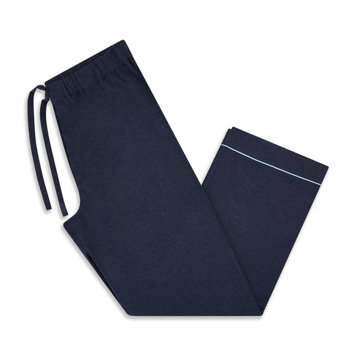Navy Brushed Cotton Twill Pyjamas