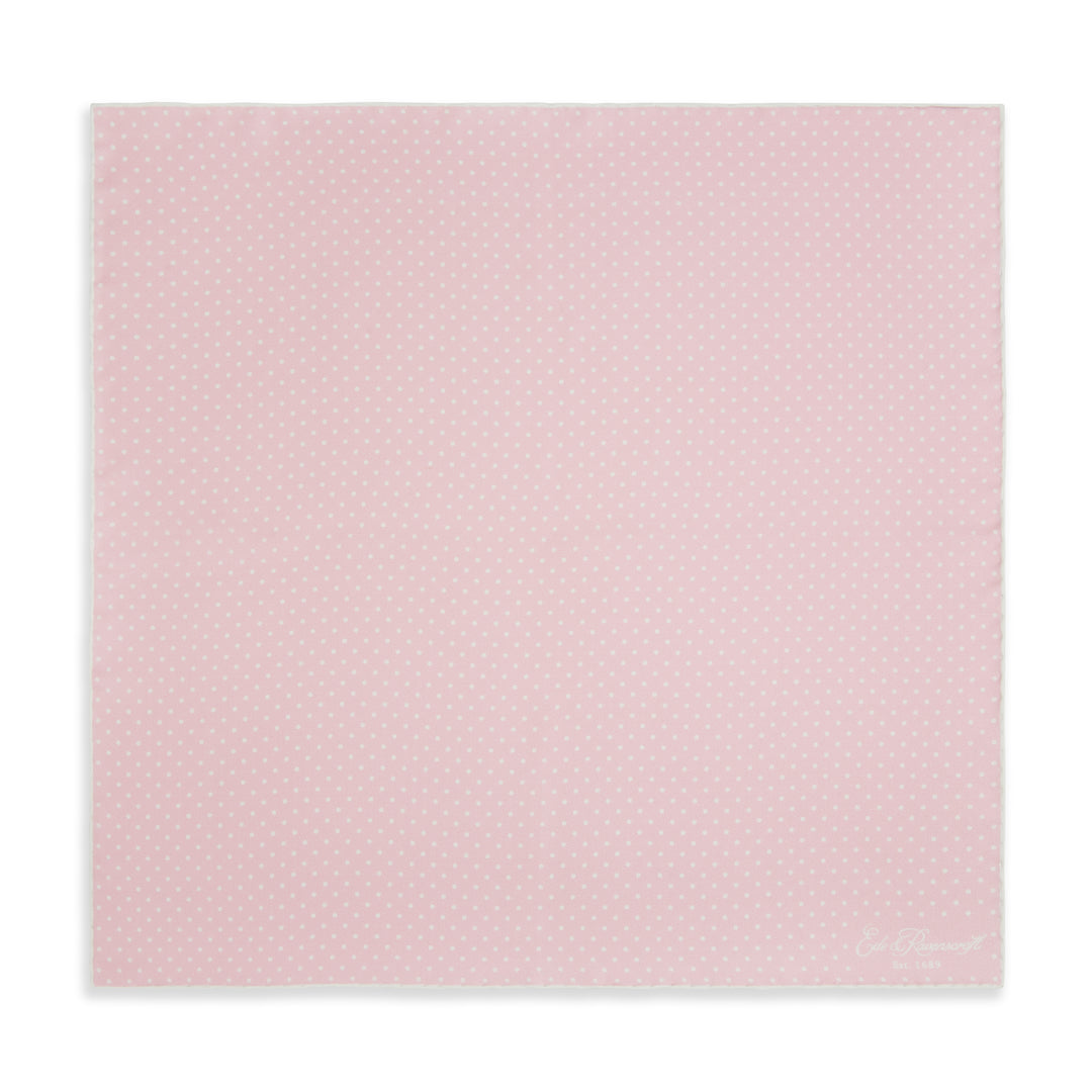 Pink and White Micro Spot Print Silk Pocket Square