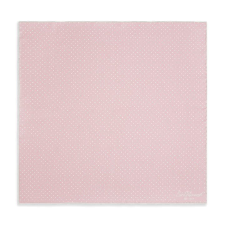 Pink and White Micro Spot Print Silk Pocket Square