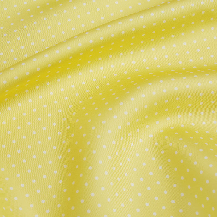 Yellow and White Micro Spot Printed Silk Pocket Square