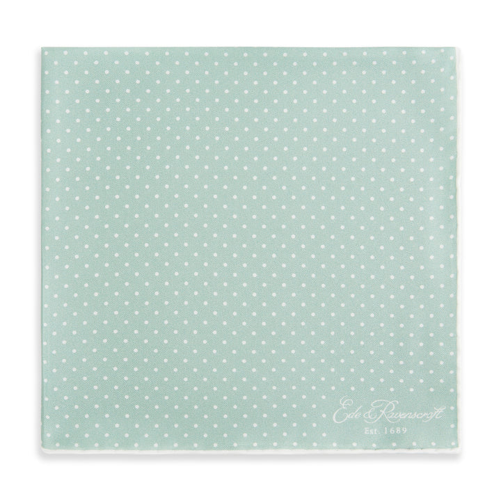 Sage Green Micro Spot Printed Silk Pocket Square