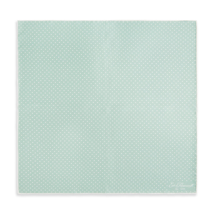 Sage Green Micro Spot Printed Silk Pocket Square