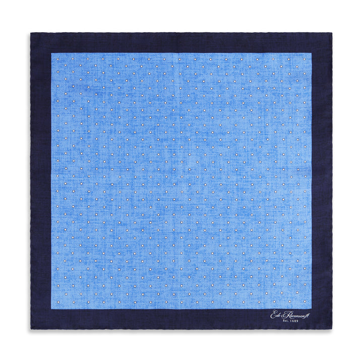 Blue Navy Spot Silk Pocket Square