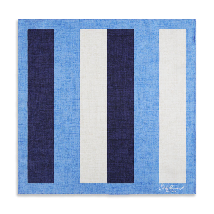 Blue Navy Stripe Pocket Square