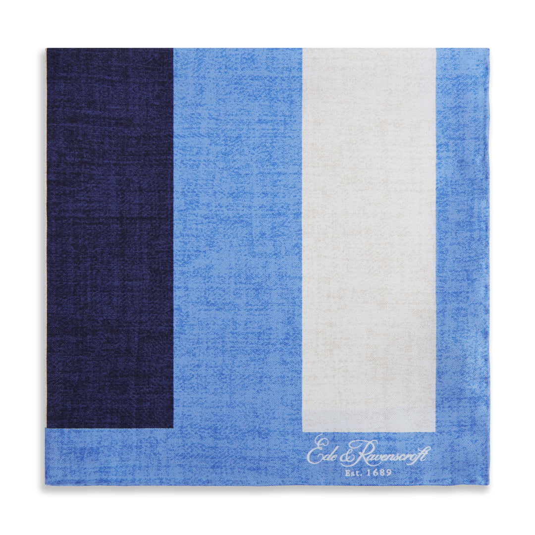 Blue Navy Stripe Pocket Square