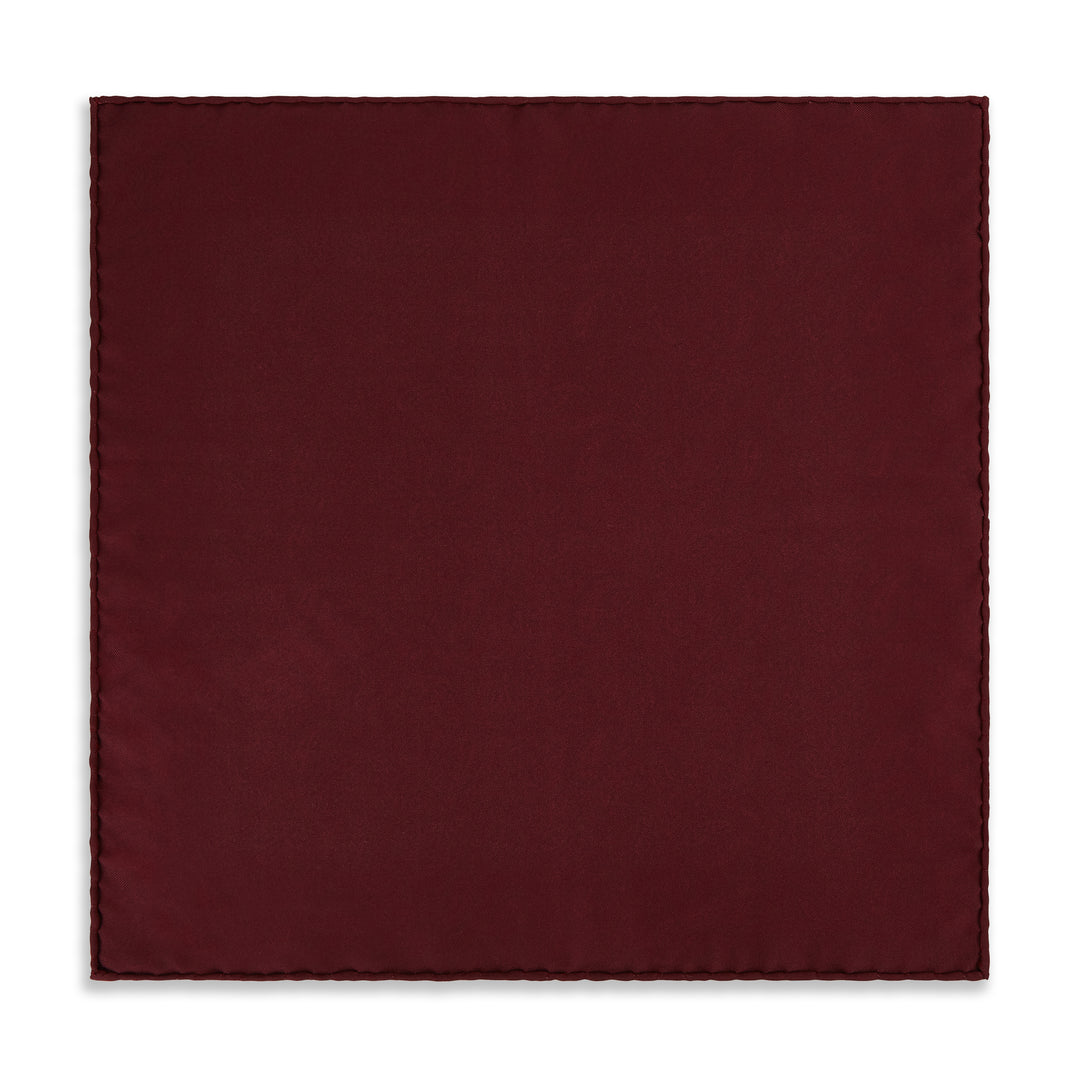 Burgundy Navy Paisley Madder Silk Reversible Pocket Square