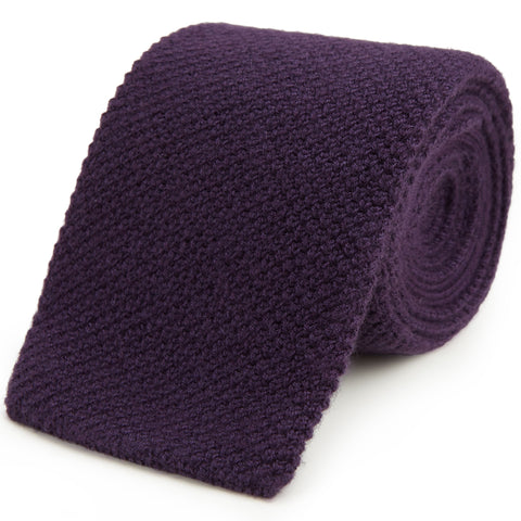 Purple Knitted Cashmere Tie