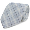 Blue Fine Check Twill Woven Silk Linen Tie