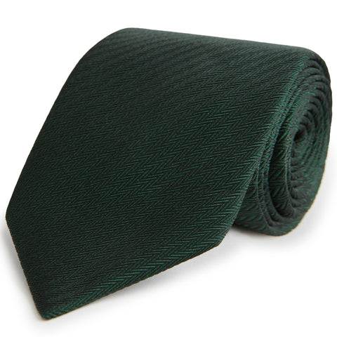 Green Micro Herringbone Woven Silk Tie