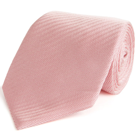 Pink Micro Herringbone Woven Silk Tie