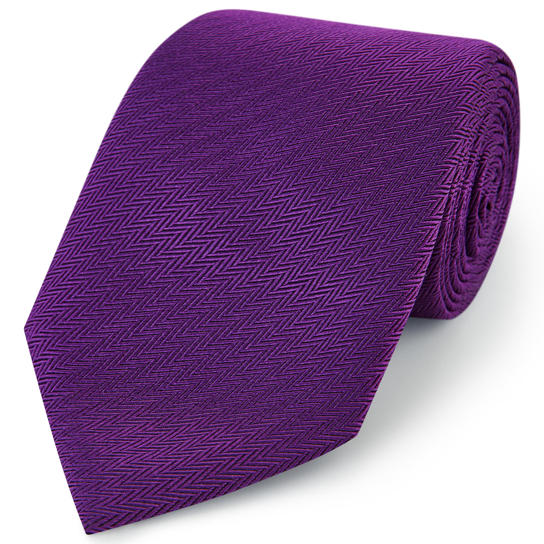 Purple Micro Herringbone Woven Silk Tie