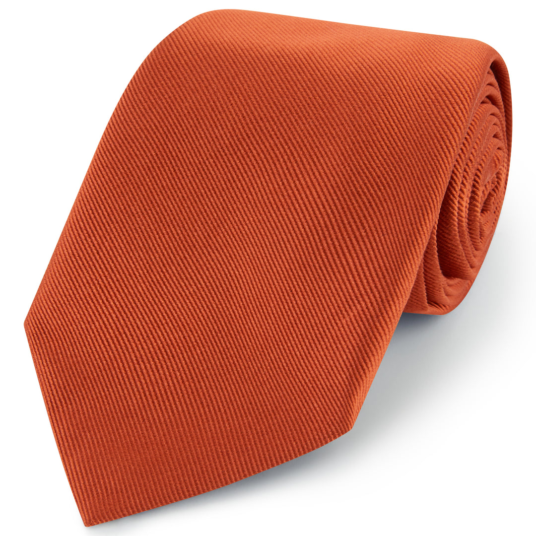 Orange Heavy Twill Woven Silk Tie