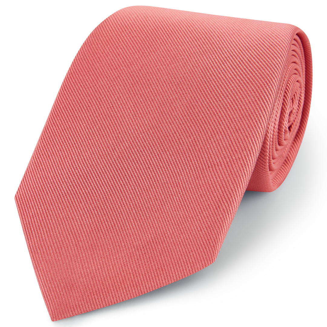 Pale Pink Plain Heavy Twill Woven Silk Tie