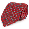 Red and Blue Geometric Twill Printed Silk Tie