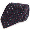 Navy and Red Micro Dotted Line Woven Tie