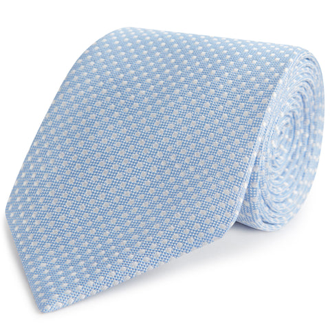 Pale Blue Micro Spot Woven Silk Tie
