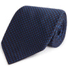 Dark Navy and Blue Geometric Square Dot Woven Tie