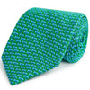 Green and Blue Trumpet Printed Silk Tie