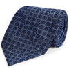 Navy And Blue Chain Jacquard Woven Silk Tie