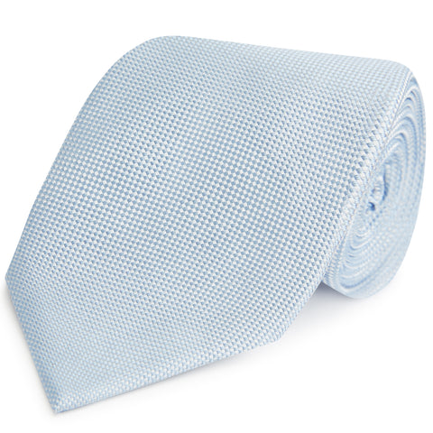 Pale Blue Micro Textured Woven Silk Tie