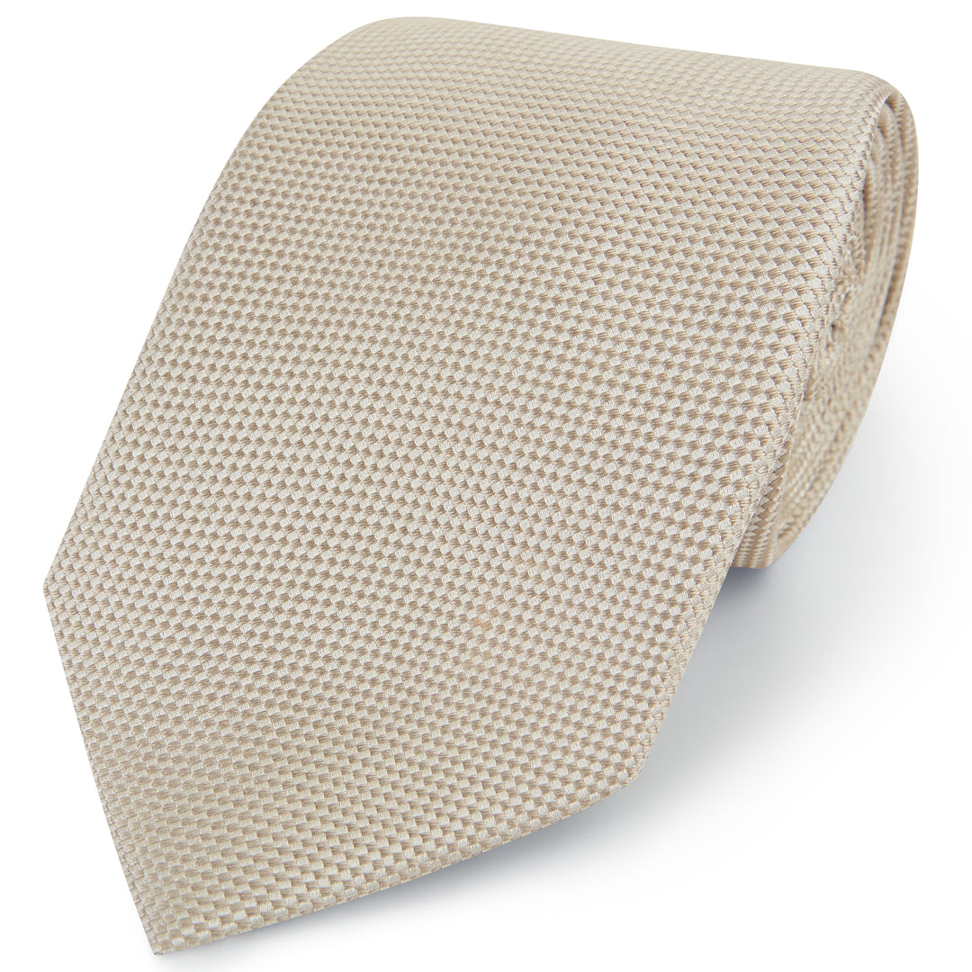 Silver Micro Textured Woven Silk Tie