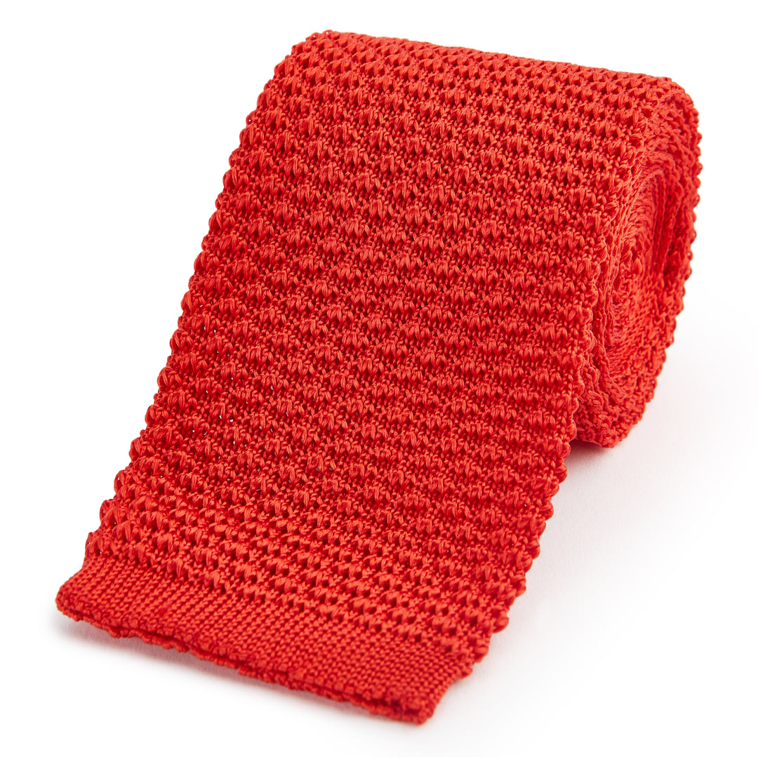 Red Fine Knitted Silk Tie