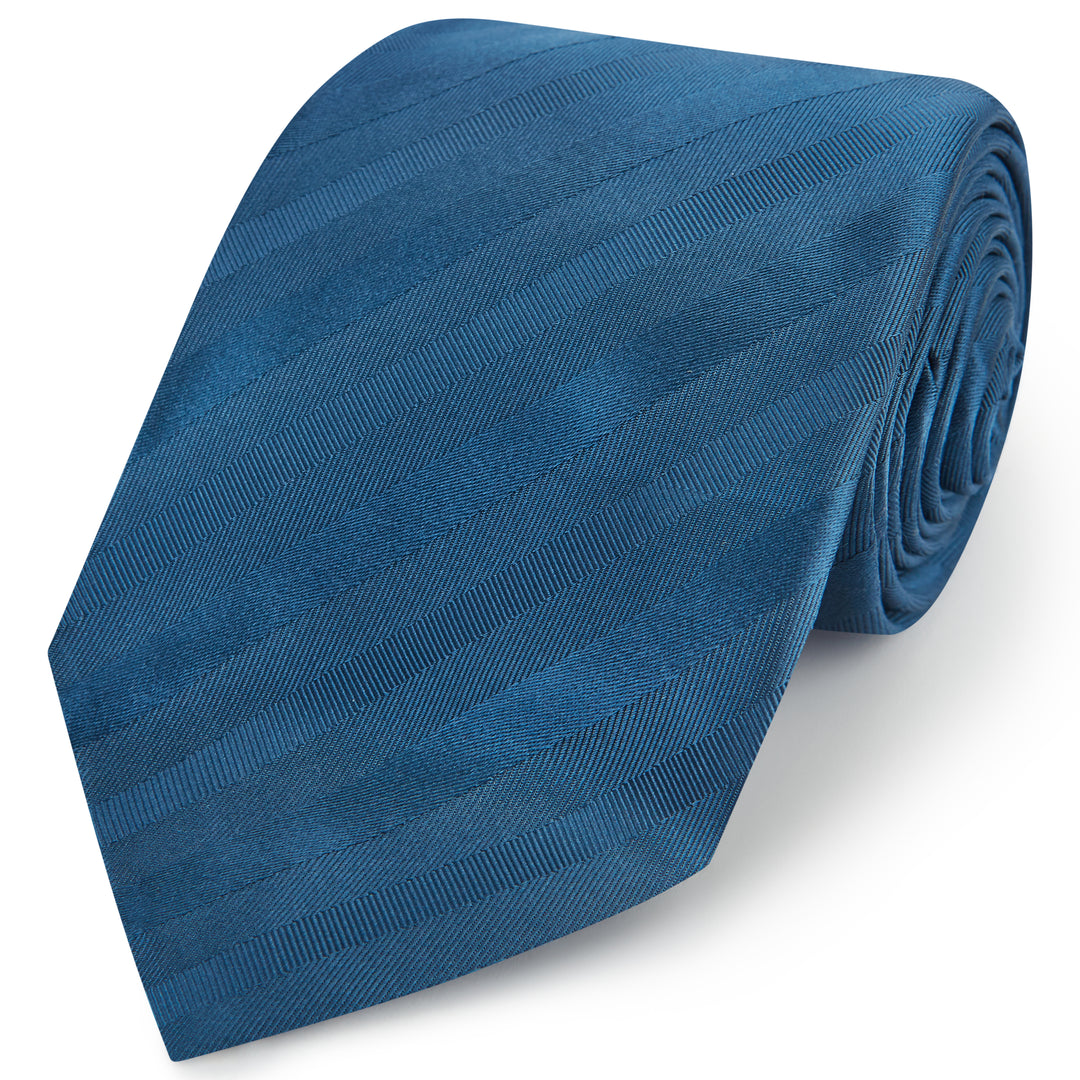 Blue Tonal Stripe Woven Silk Tie