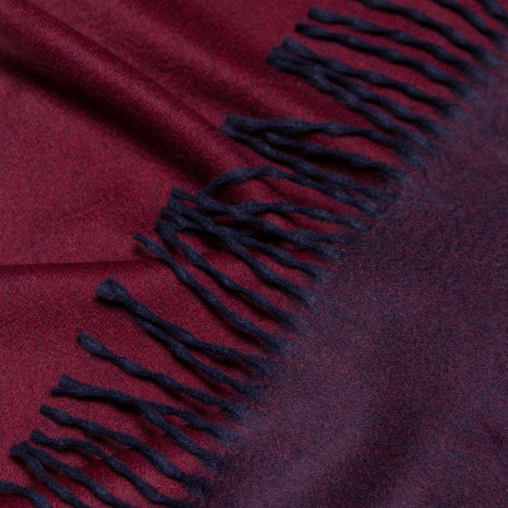 Arran Reversible Navy and Burgundy Cashmere Scarf