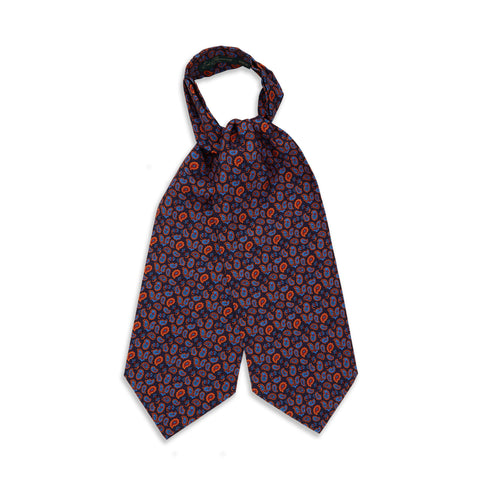 Orange Paisley Madder Printed Silk Cravat