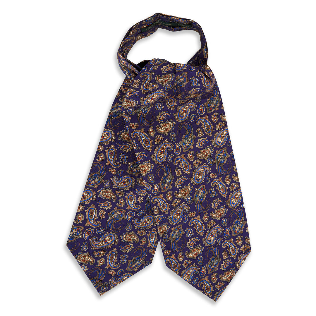 Purple Red Pheasant Paisley Madder Cravat