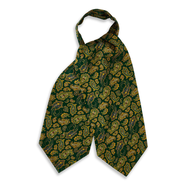 Green Gold Pheasant Paisley Madder Cravat