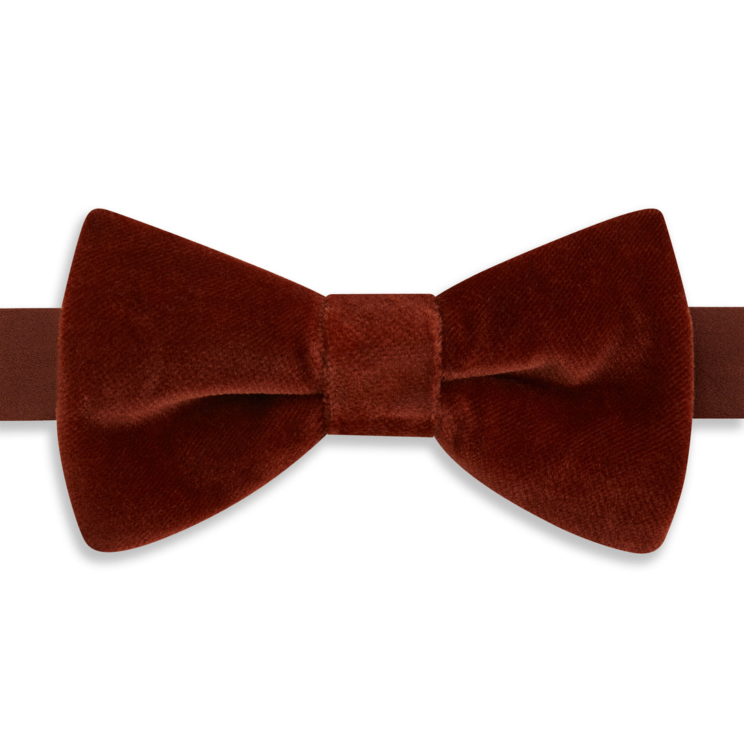 Ede & Ravenscroft | Velvet Pre Tied Bow Tie | Rust