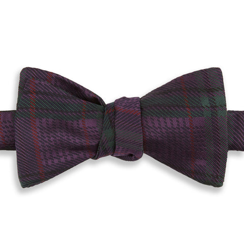 Purple and Green Check Butterfly Bow Tie