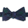 Navy and Green Multi Check Woven Silk Bow Tie