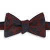 Navy and Red Check Grid Woven Silk Self Bow Tie