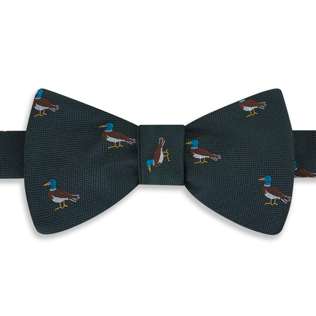 Green Duck Woven Silk Bow Tie