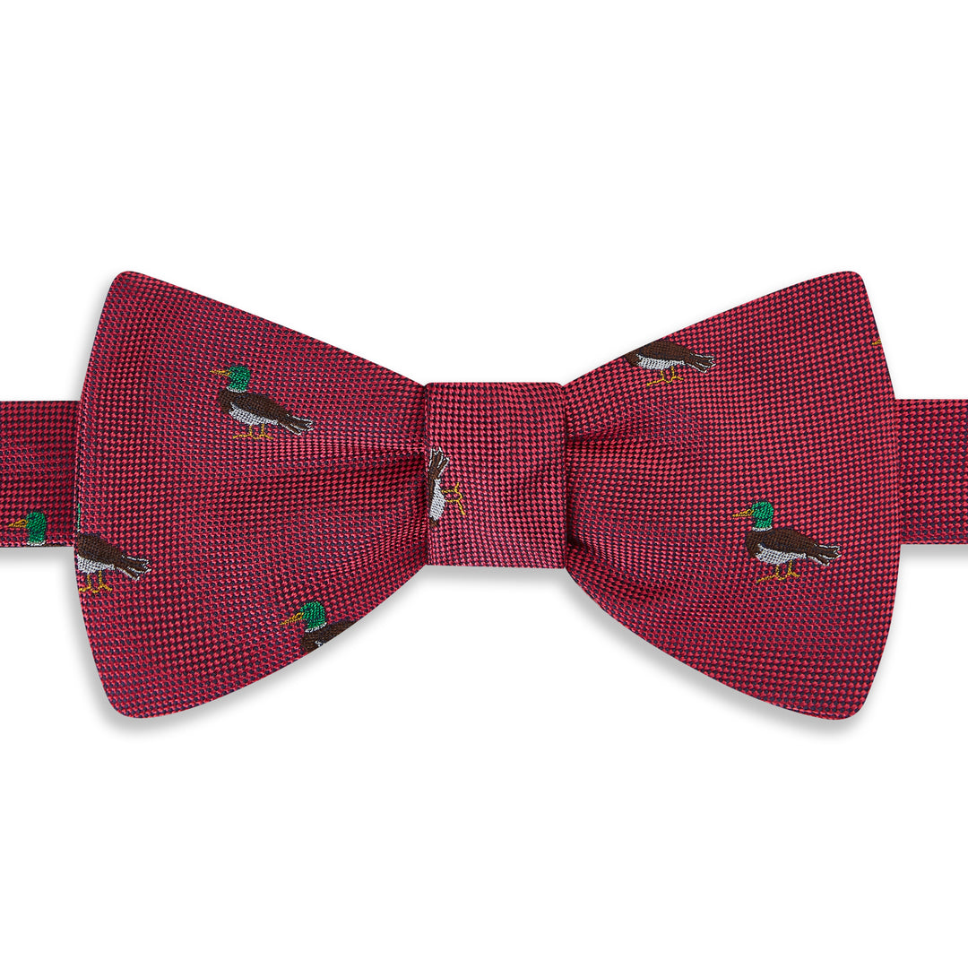 Fuchsia Duck Woven Silk Bow Tie